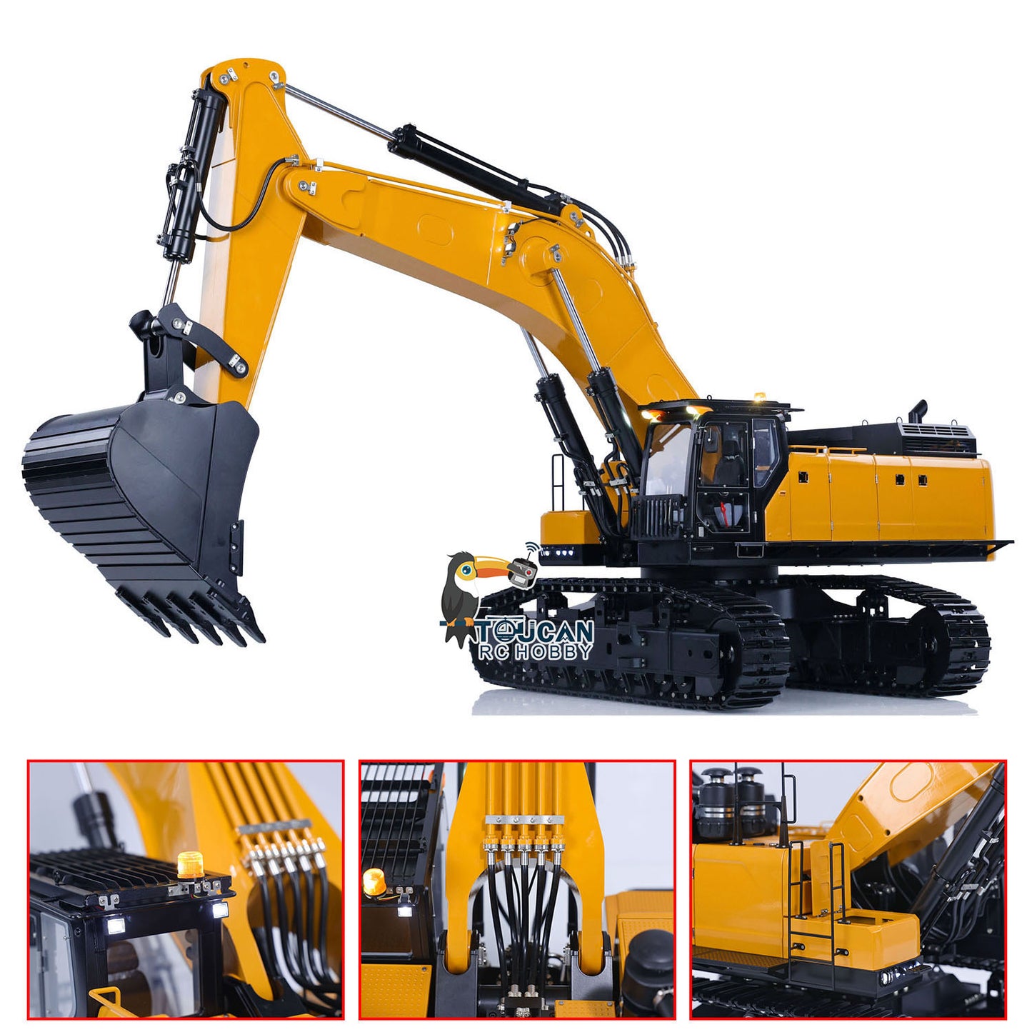 Kabolite K980 1/14 Hydraulic RC Excavator SY980H Giant PL18 Radio Control Digger Model with Light Sound System Ready to Run