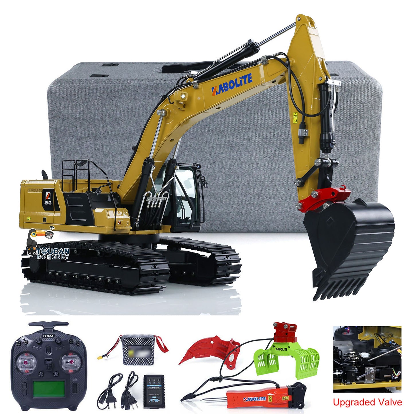 In Stock Kabolite K961 100S PRO 1/18 RC Hydraulic Excavator Remote Control Digger Flysky ST8 Radio Electric Claw Hammer