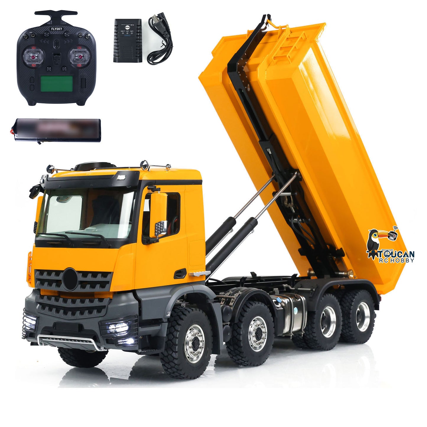 Kabolite 1/14 8X8 RC Hydraulic Dumper Truck K3365 Metal Ready To Run Tipper Remote Control Cars Models DIY Toy ST8 Transmitter