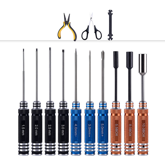 13 in 1 Screwdriver Pliers Spanner Hex Wrench Scissors Tool Kits for RC Car Radio Control Truck Loader Tractor DIY