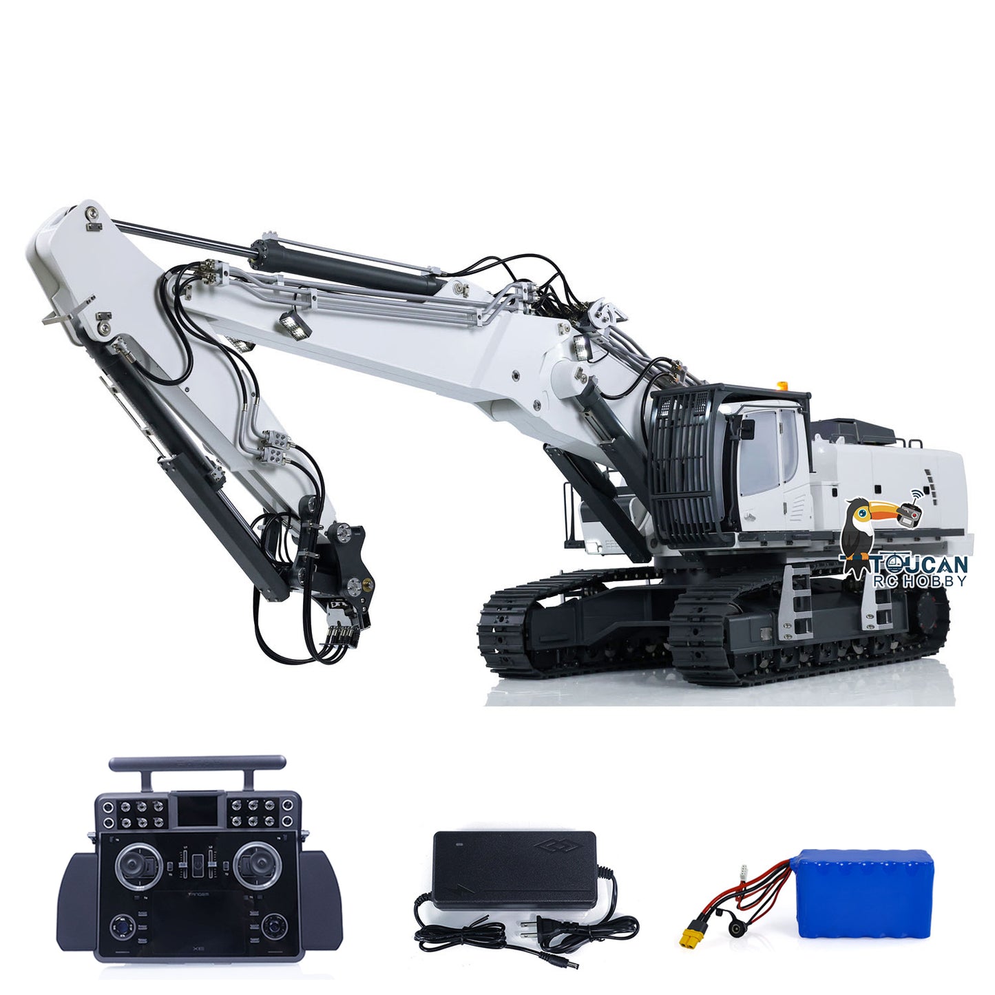 1/14 CUT 3 Arms Hydraulic RC Excavator K970-301S Tamden XE Radio Control Digger CNC Machined 6061 Material 4-Way Large Valve System