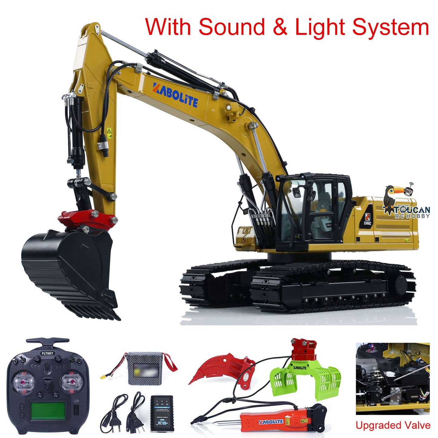 In Stock Kabolite K961 100S PRO 1/18 RC Hydraulic Excavator Remote Control Digger Flysky ST8 Radio Electric Claw Hammer