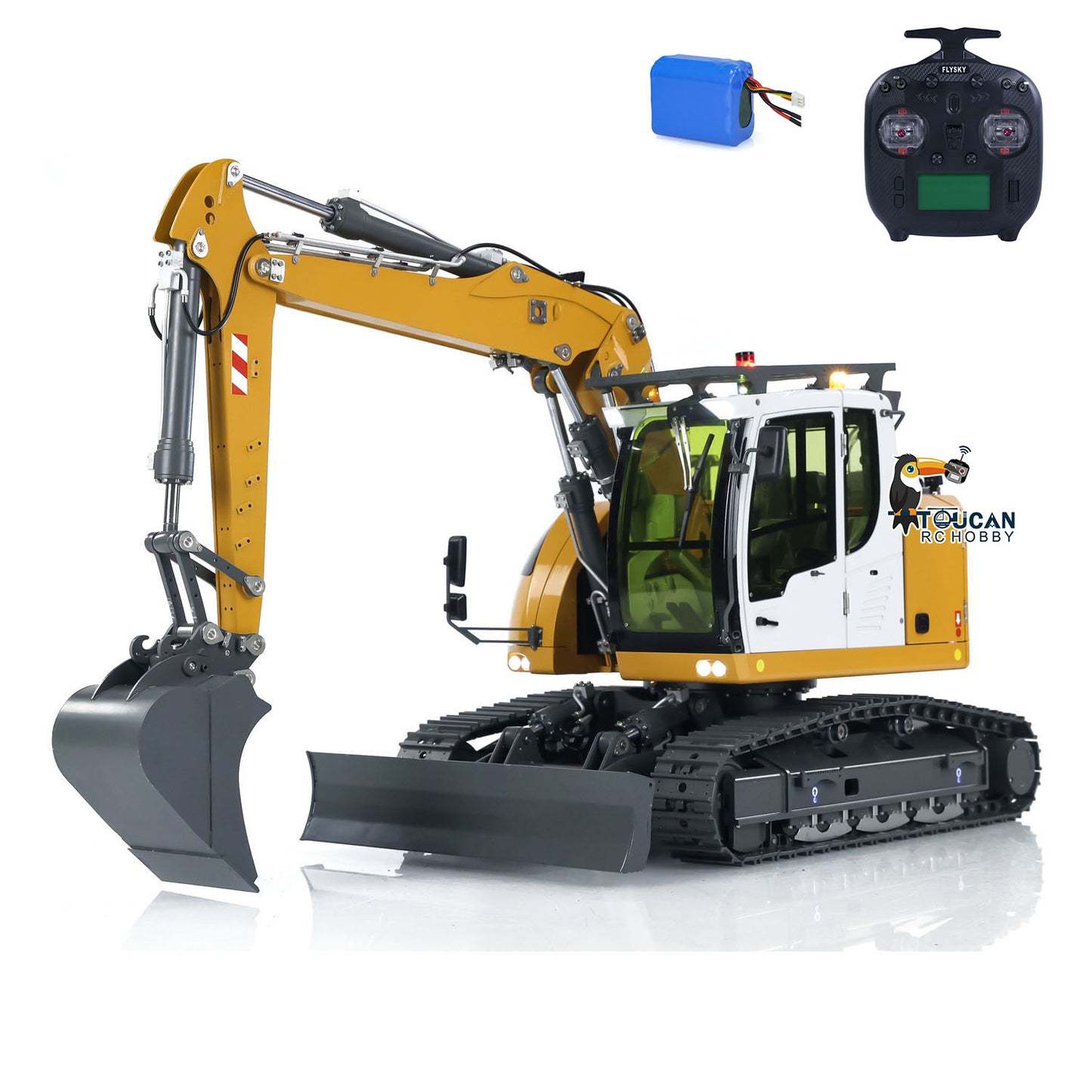 1/14 RC Hydraulic Excavator 914 5-ways Valve Metal Remote Control Digger Model CNC and Stainless Steel Sheet Metal Processing