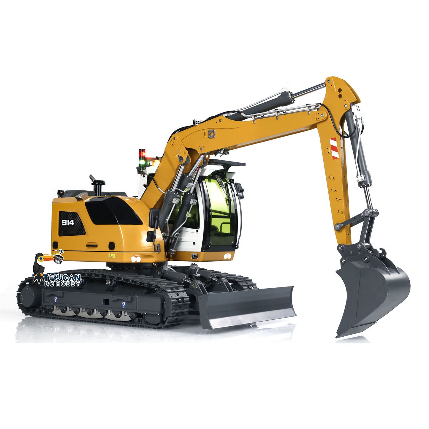 1/14 RC Hydraulic Excavator 914 5-ways Valve Metal Remote Control Digger Model CNC and Stainless Steel Sheet Metal Processing