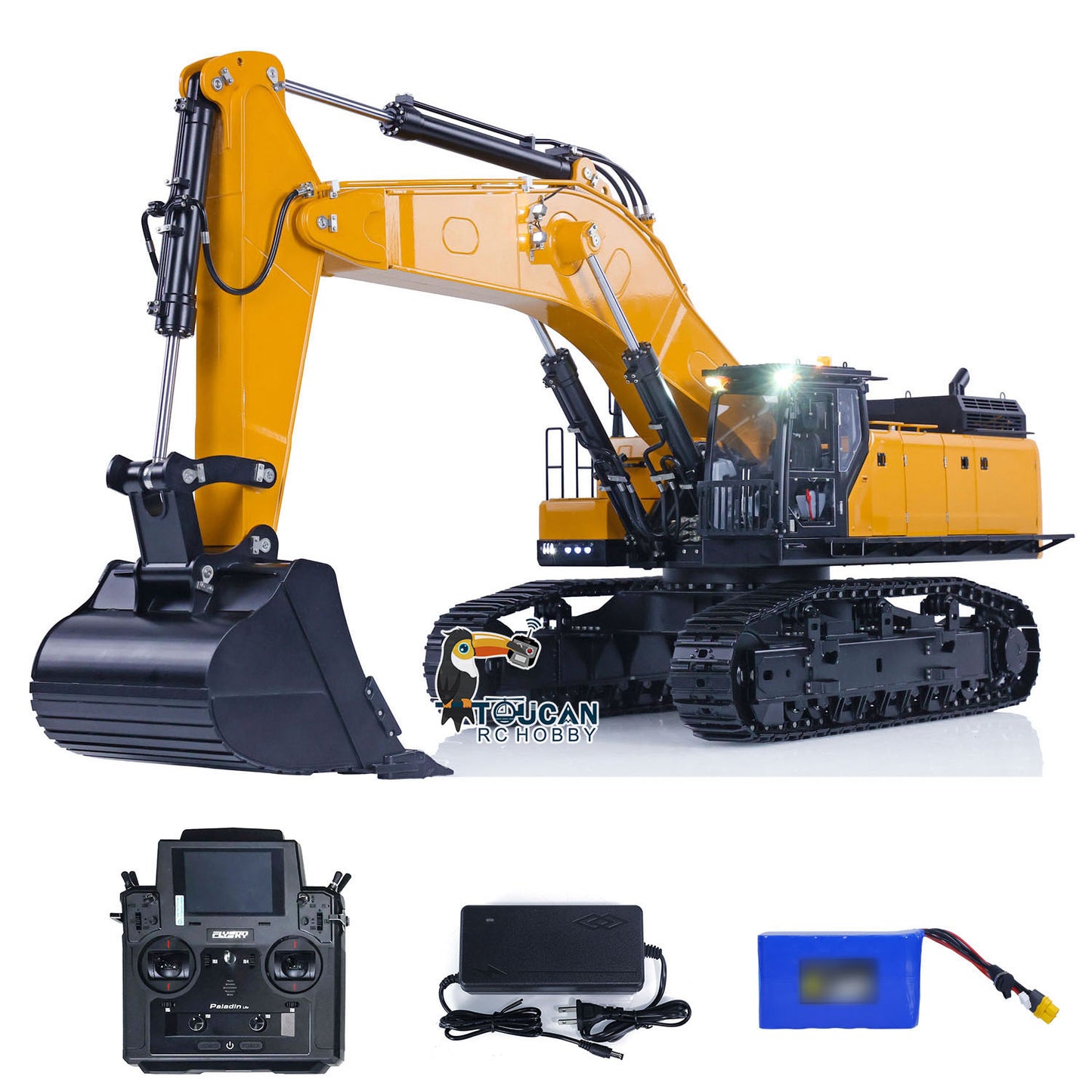 Kabolite K980 1/14 Hydraulic RC Excavator SY980H Giant PL18 Radio Control Digger Model with Light Sound System Ready to Run