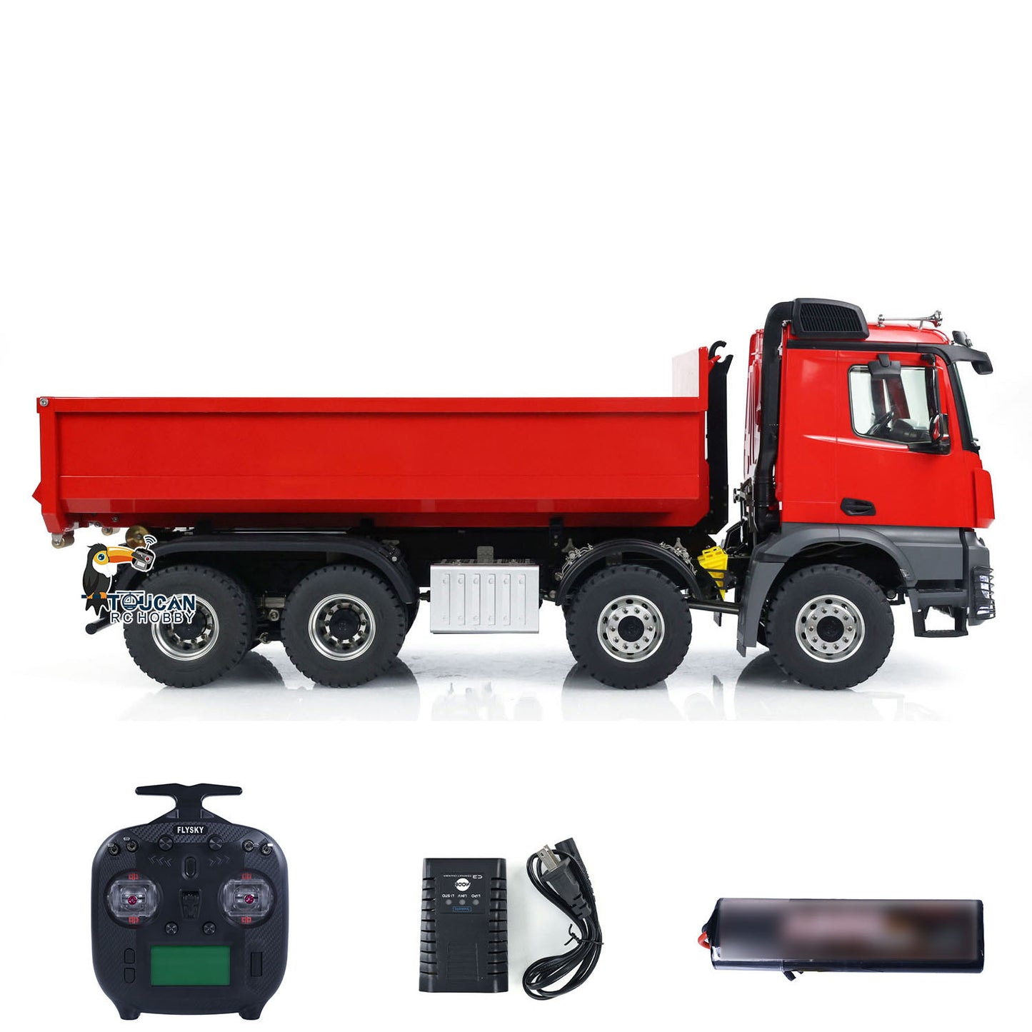 Kabolite 1/14 8X8 RC Hydraulic Dumper Truck K3365 Metal Ready To Run Tipper Remote Control Cars Models DIY Toy ST8 Transmitter