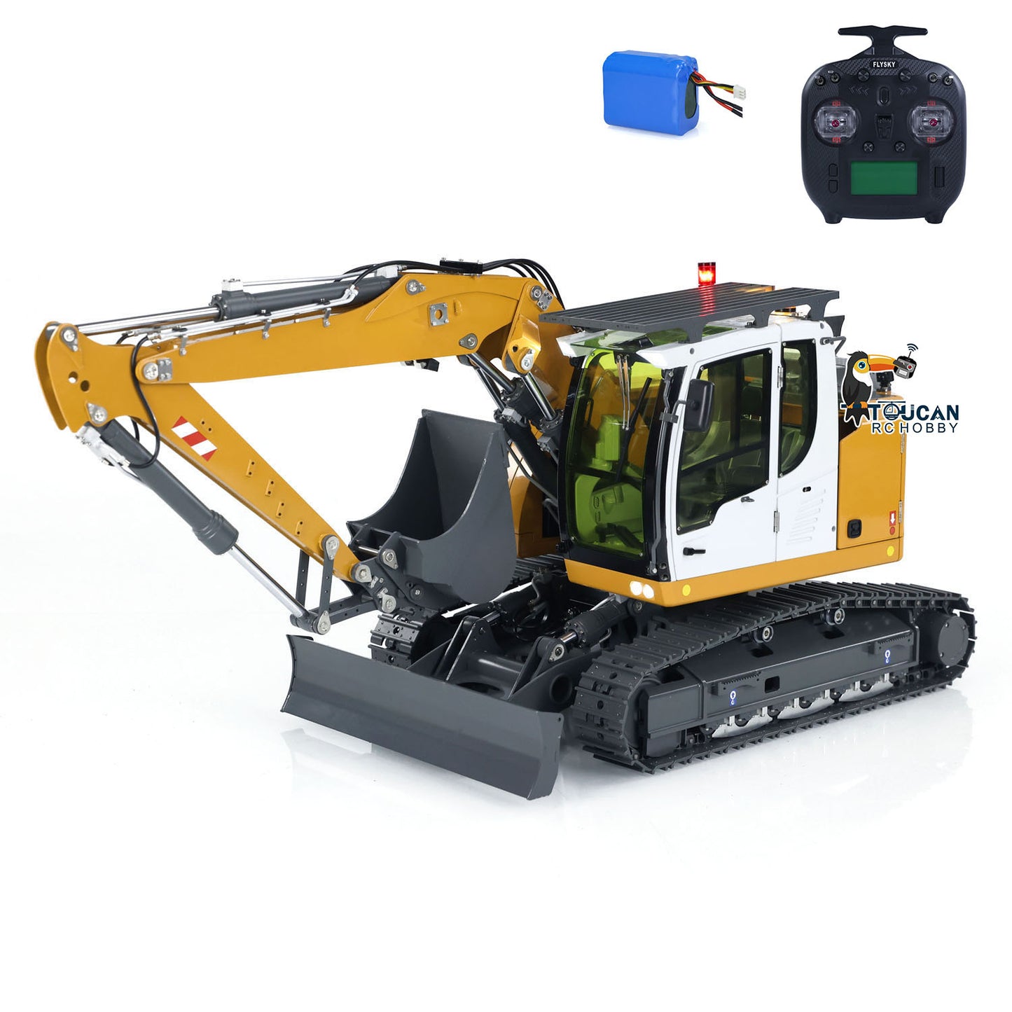 1/14 RC Hydraulic Excavator 914 5-ways Valve Metal Remote Control Digger Model CNC and Stainless Steel Sheet Metal Processing