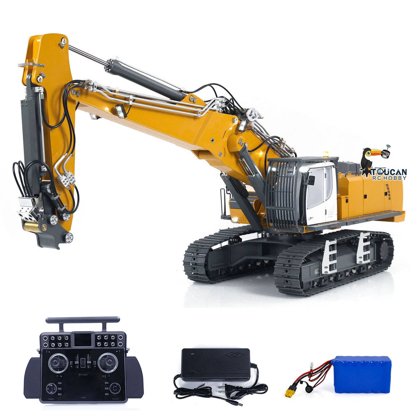 1/14 CUT 3 Arms Hydraulic RC Excavator K970-301S Tamden XE Radio Control Digger CNC Machined 6061 Material 4-Way Large Valve System