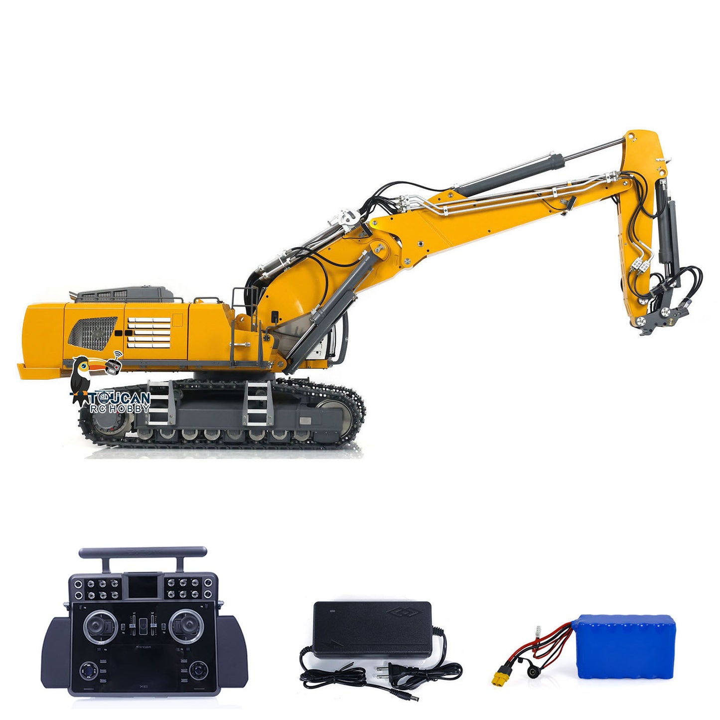 1/14 CUT 3 Arms Hydraulic RC Excavator K970-301S Tamden XE Radio Control Digger CNC Machined 6061 Material 4-Way Large Valve System