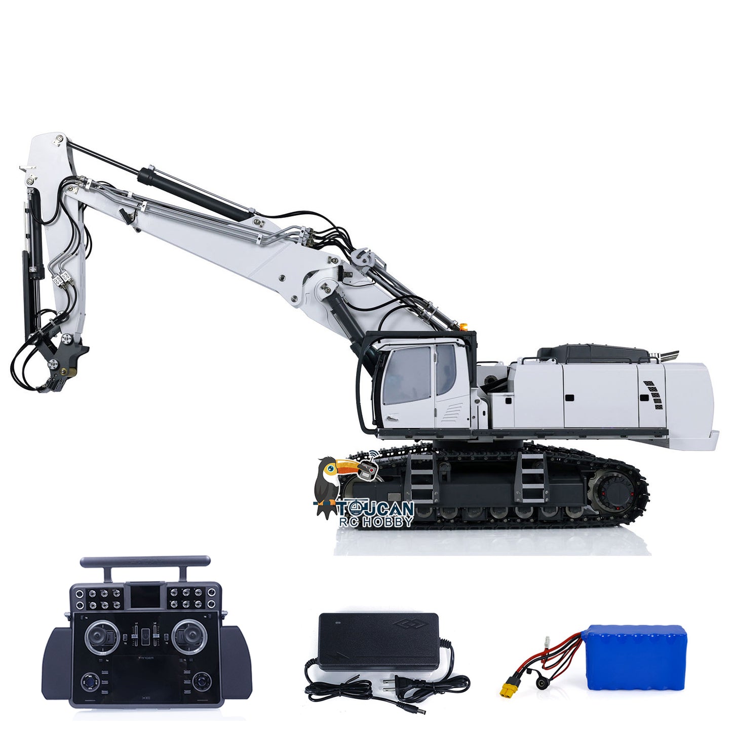 1/14 CUT 3 Arms Hydraulic RC Excavator K970-301S Tamden XE Radio Control Digger CNC Machined 6061 Material 4-Way Large Valve System