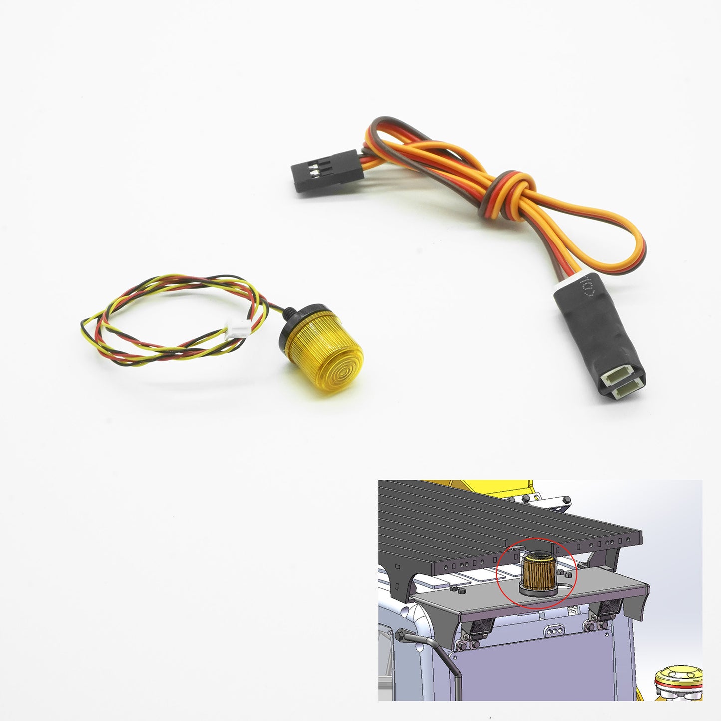 Rotating Light LED Lamp Roof Guard Metal Bucket Fork Ripper for 1/14 RC Hydraulic Excavator 914 Digger Model Spare Parts