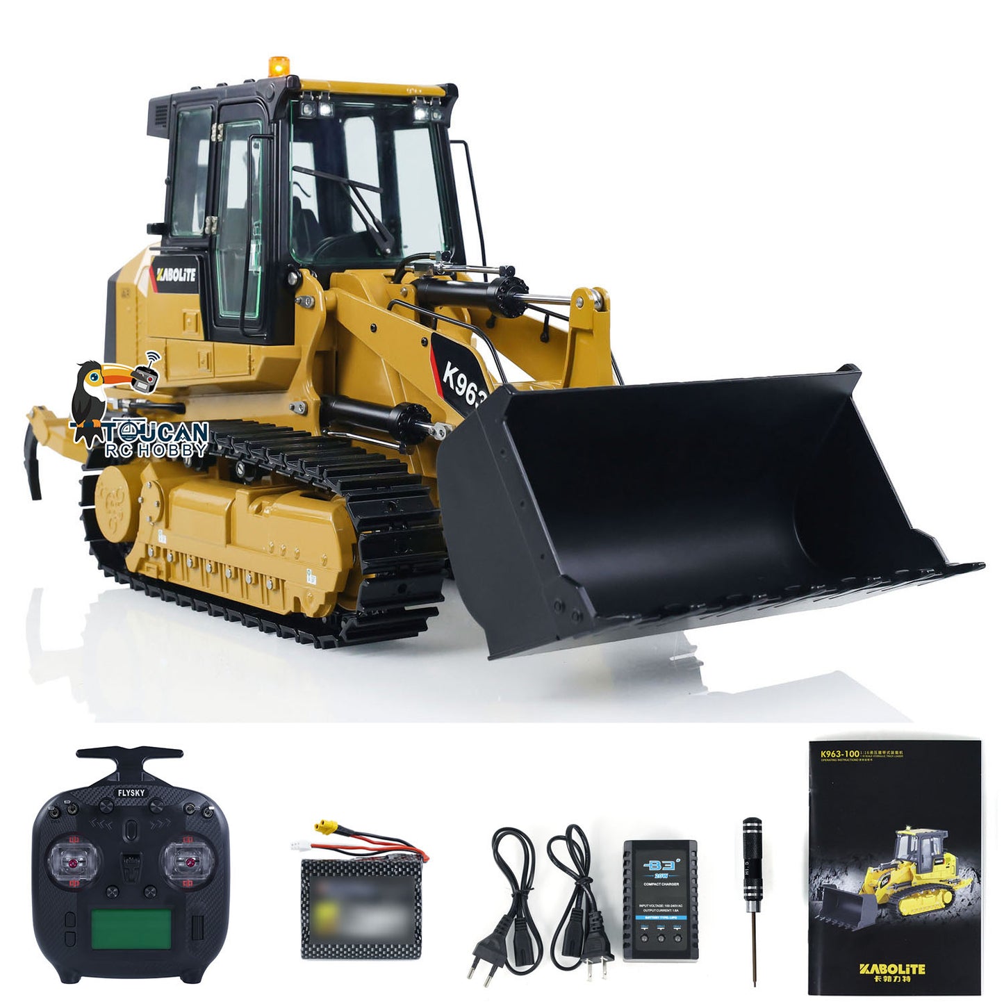 Kabolite 1/16 Hydraulic RC Loader K963-100 Remote Control Construction Vehicles Painted Assembled Car Model Emulated Toy