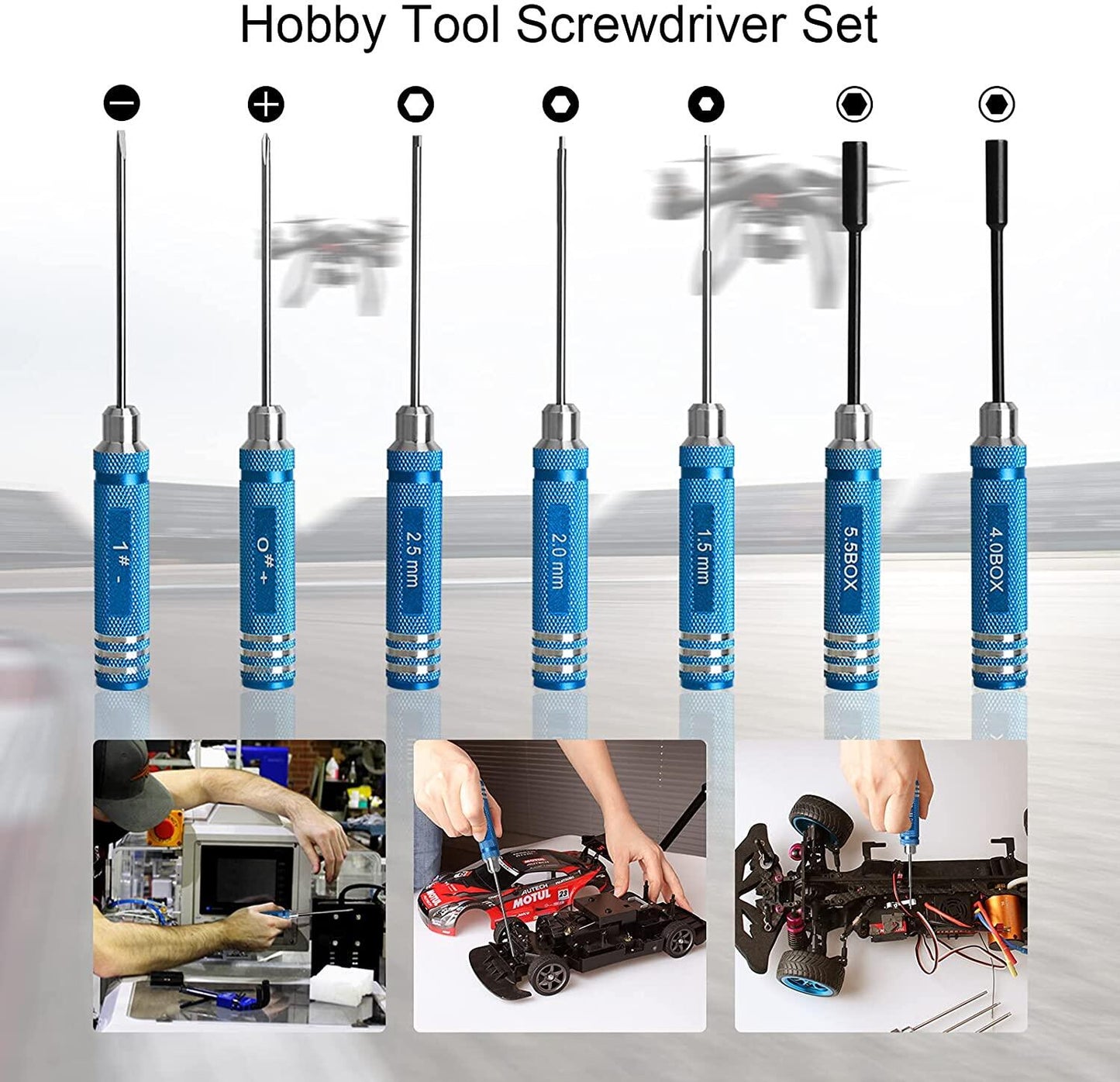10pcs Metal Screwdriver Pliers RC Tools Kits Repair Box Set for RC Airplanes Car Radio Control Truck DIY Model Parts