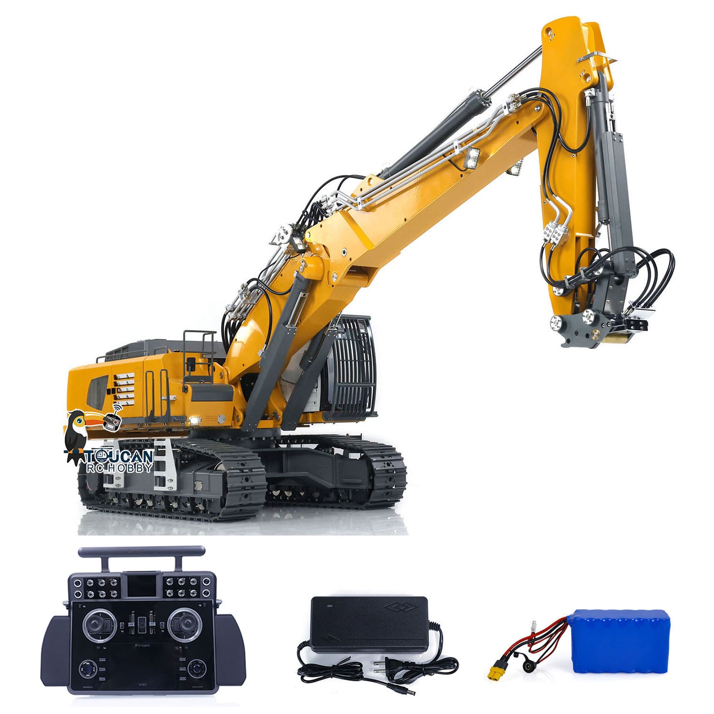 1/14 CUT 3 Arms Hydraulic RC Excavator K970-301S Tamden XE Radio Control Digger CNC Machined 6061 Material 4-Way Large Valve System