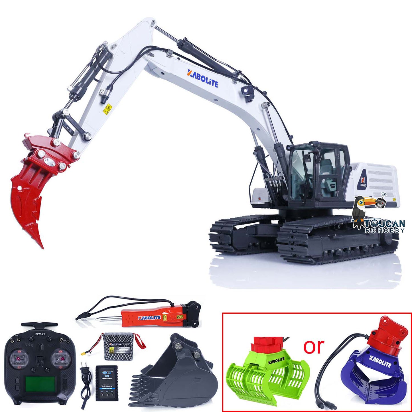 US STOCK Kabolite K961 100S 1/18 RC Hydraulic Excavator K336GC Remote Controlled Digger Upgraded Version Assembled Painted ST8