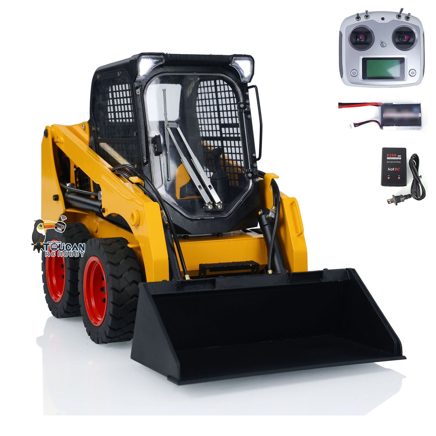 Metal 1/14 Hydraulic RC Skid-Steer Loader SM450 Remote Control Wheeled Car Model