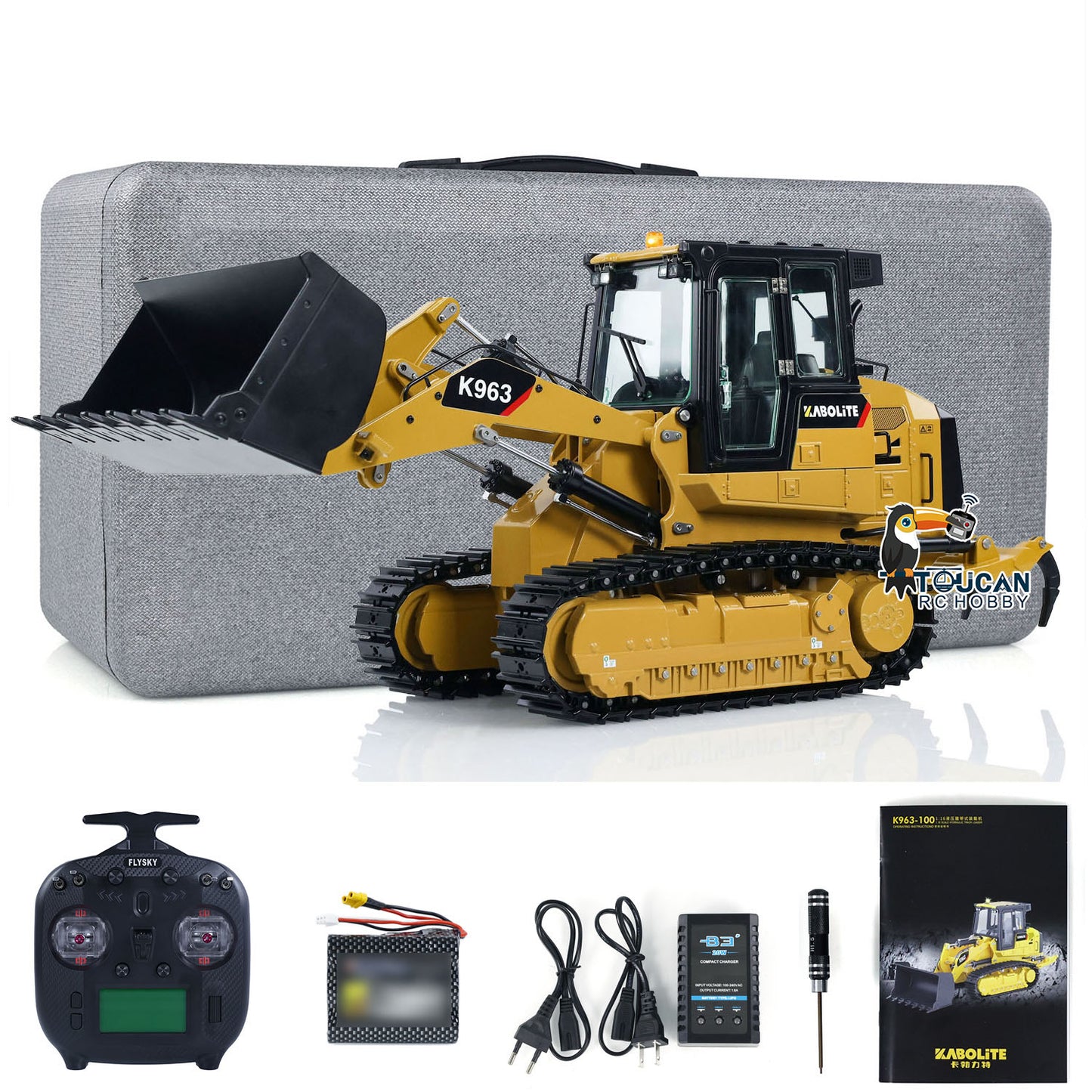 Kabolite 1/16 Hydraulic RC Loader K963-100 Remote Control Construction Vehicles Painted Assembled Car Model Emulated Toy