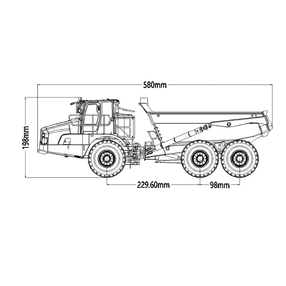 US Warehouse KABOLITE K960 1/20 RC Hydraulic Articulated Truck 6x6 Remote Control Dumper Cars Lights System ST8 Transmitter Battery