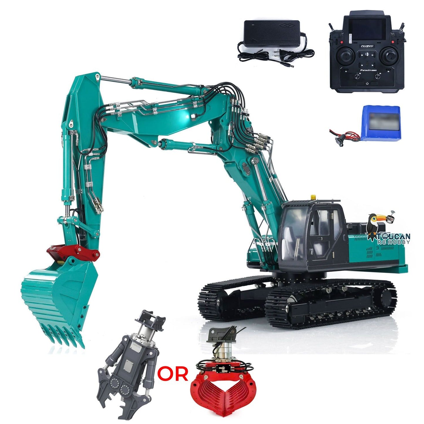 In Stock Kabolite 1/14 K350-200 RC Metal Hydraulic Excavator Digger 3-piece Boom Car Sounds Paladin18EVLite Radio Controller